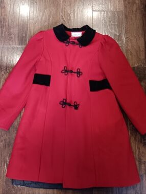 Casual Time Vintage 1950's/60's Red Wool Coat Women's S Or Girls 12